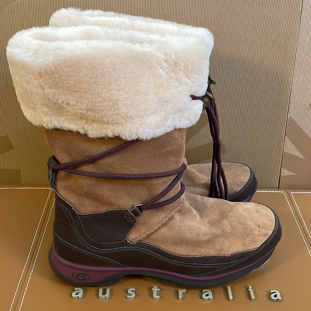 Brand New Womens UGG Orellen Chestnut Thinsulate Waterproof Winter Snow Boots - Picture 5 of 12